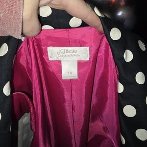 CJ Banks Black and White Polka Dot Top